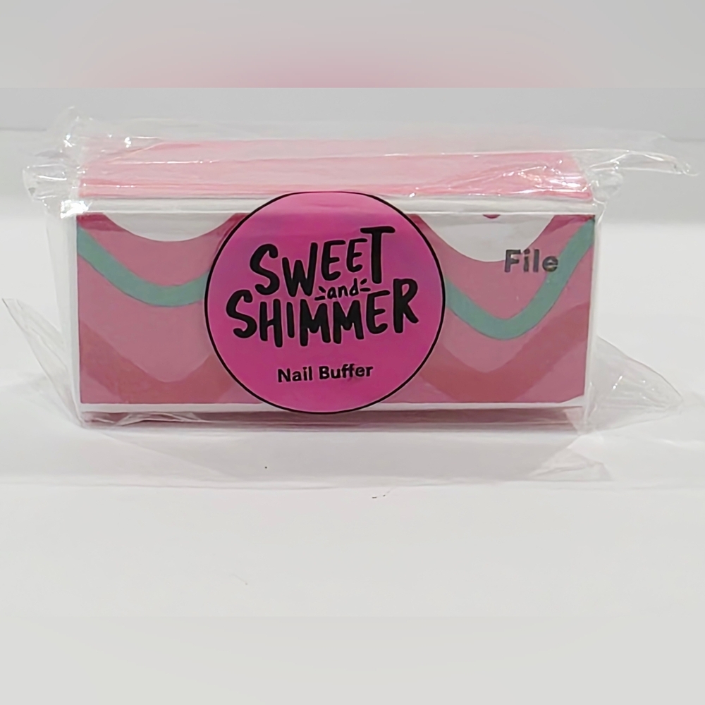 Ulta Sweet & Shimmer NAIL BUFFER File Buff Red Pink Geometric Rectangular New